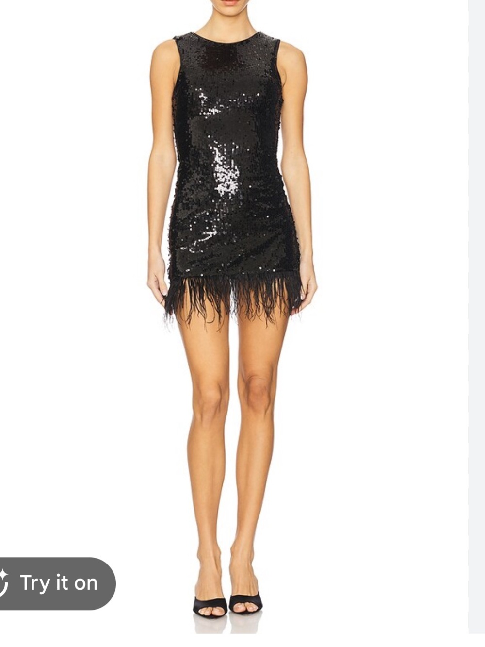 Superdown Black Sequins Jill Mini Dress Size S